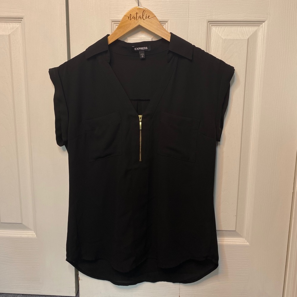 Express Black quarter zip up classy blouse